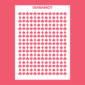 Estêncil Diananicy Nº 448 - Stencil Naipe Baralho