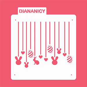 Estêncil Diananicy Nº 449 - Stencil Varal Páscoa