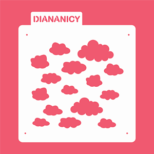 Estêncil Diananicy Nº 454 - Stencil Nuvem
