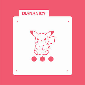 Estêncil Diananicy Nº 491 - Stencil Pokemon Pikachu