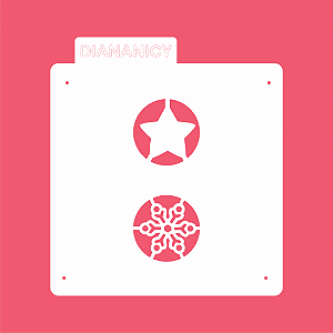 Estêncil Diananicy Nº 492 - Stencil Bolachas Natalinas Redondo