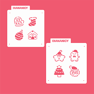 Estêncil Diananicy Nº 497 - Stencil Desenhos Natalinos