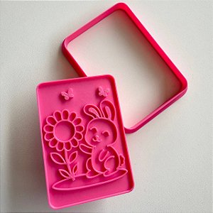 D260036 - Cortador e Marcador Card Coelho Floral