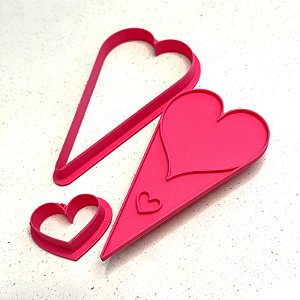 Cortador e Marcador Cone Linzer Coração - D260286