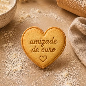 Cortador e Marcador Coração Amizade de Ouro