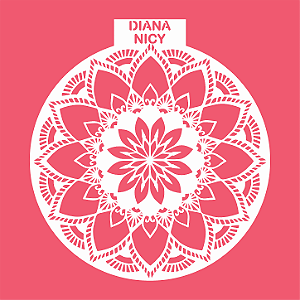 Estêncil Diananicy Nº 615 - Stencil Mandala Redondo Confeitaria Pasta Biscoito