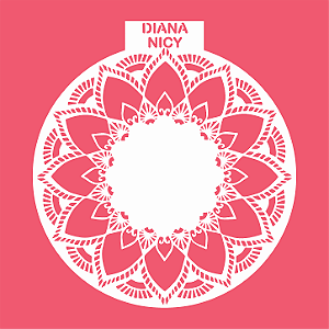Estêncil Diananicy Nº 613 - Stencil Mandala Segundo Redondo Confeitaria Pasta Biscoito