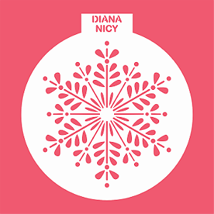 Estêncil Diananicy Nº 626 - Stencil Floco Redondo Confeitaria Pasta Biscoito