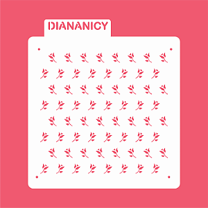 Estêncil Diananicy Nº 595 - Stencil Botões de Rosas Confeitaria Pasta Biscoito