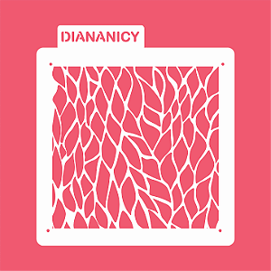 Estêncil Diananicy Nº 599 - Stencil Folhas Secas Confeitaria Pasta Biscoito