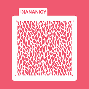 Estêncil Diananicy Nº 600 - Stencil Folhinhas Secas Confeitaria Pasta Biscoito