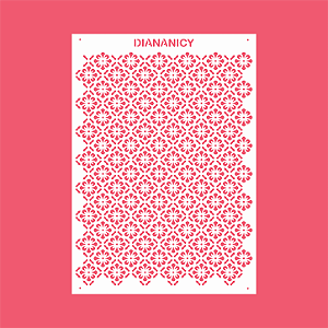 Estêncil Diananicy Nº 571 - Stencil Textura Arabe Confeitaria Pasta Biscoito