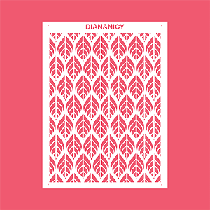 Estêncil Diananicy Nº 572 - Stencil Textura Penas Confeitaria Pasta Biscoito