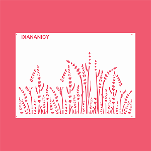 Estêncil Diananicy Nº 586 - Stencil Lavanda Confeitaria Pasta Biscoito