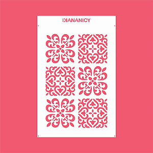 Estêncil Diananicy Nº 581 - Stencil Azulejos Diferentes Confeitaria Pasta Biscoito