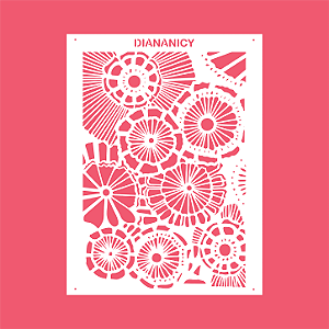 Estêncil Diananicy Nº 559 - Stencil Sofisticado Confeitaria Pasta Biscoito