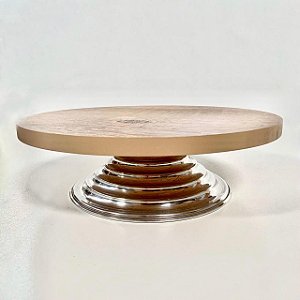 Bailarina em MDF rústico com Pedestal Prata