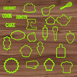 Kit Marcador em Acrílico Tema Cake