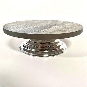 Bailarina em MDF stone com Pedestal Prata