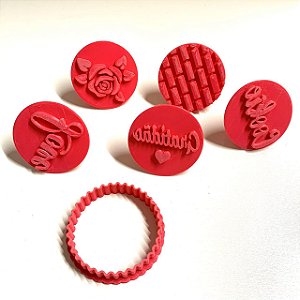 Kit Carimbo e Cortador para Biscoitos/Pastas Tema Gratidão