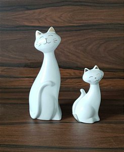 Escultura Gato Cerâmica