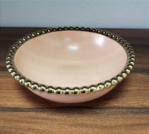 Bowl de Porcelana Rosa e Dourado