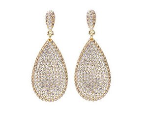 Brinco Gota Luxuosa no Ouro 18k