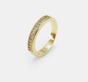 Anel aliança fina no ouro 18k