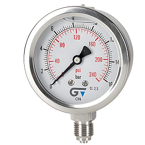 Manômetro 0-16 Bar Glicerinado 1/4" em Inox - Genebre