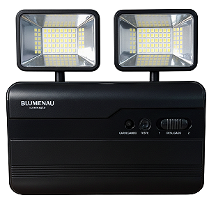 Luminária de Emergência LED 2.200 Lúmens 5W 2 Faróis Bivolt 6.500K Preta - Blumenau iluminação