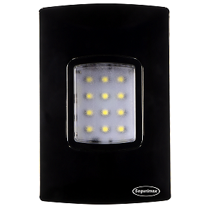 Luz de Emergência LED Autônoma 100 Lúmens de Embutir Preta - Segurimax