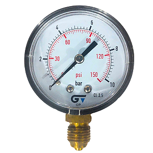 Manômetro 0-10 Bar Seco Abs 1/4" - Genebre