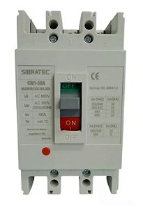 Disjuntor Caixa Moldada CM1-63L 40A Tripolar (50kA em 220v / 35kA em 380v) SIBRATEC (5847)