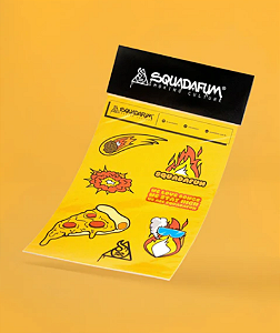 CARTELA DE ADESIVOS SQUADAFUM - BONG STICKERS - AMARELO
