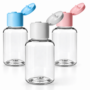 Kit 100 Frascos Plástico Pet 30ml Com Tampa Flip Top