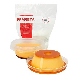 24un Formas Mini Pudim 120ml Forneável Com Tampa Freezer