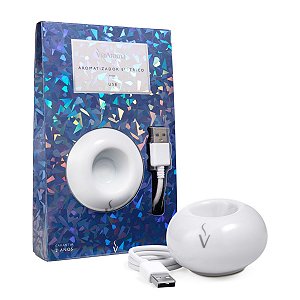 Aromatizador Elétrico USB Via Aroma Porcelana Cabo 65 cm