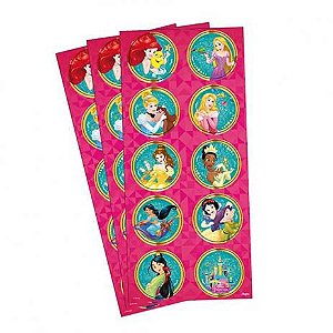 Adesivo para Lembrancinhas Princesas da Disney 3 Cartelas.