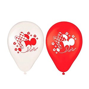 Balões de Aniversário Bexigas da Minnie pacote com 25 unid