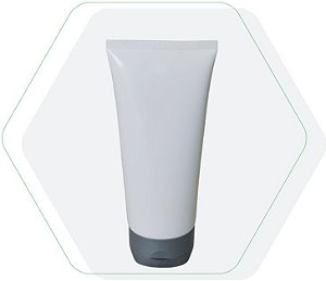 Bisnaga Plastica 150 ml tampa flip top Corpo Branco (10 unid.)