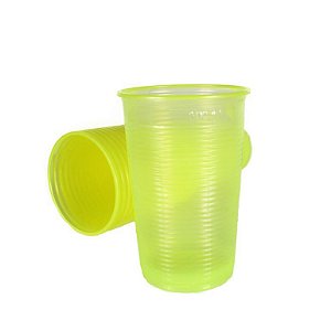 Copo Descartável Amarelo Neon 500 ml pacote com 20 unid