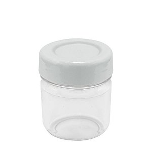 Potinho de Papinha de Plástico de 40 ml com tampa Branca kit com 10 unid
