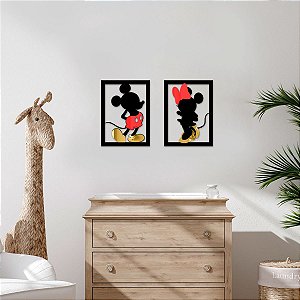 Quadro 3D Mickey e Minnie