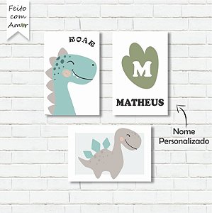 kit de Placas Decorativa Dinossauros