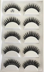 CÍLIOS POSTIÇOS CARTELA COM 5 PARES 3D - H13