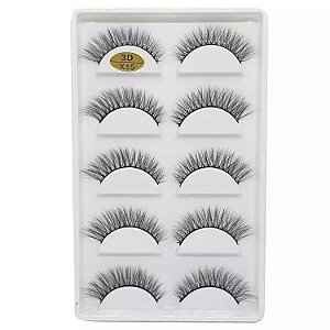 Caixa com 5 pares de cílios postiços 3D - X15