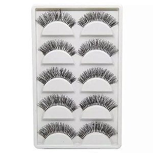 Caixa 5 pares de Cílios Postiços Naturais - A21