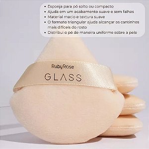Esponja de Pó Powder Puff Glass - Ruby Rose