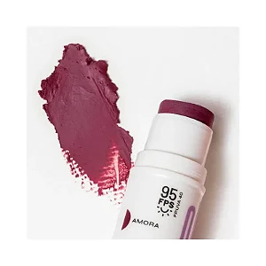 Bastão 3 em 1 - Blush, batom e sombra - cor Amora - Ollie