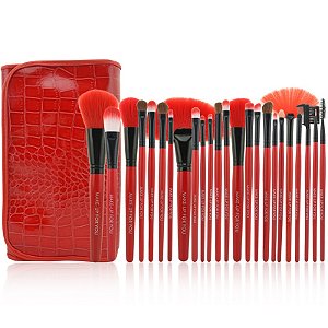 Kit 24 Pincéis Vermelho